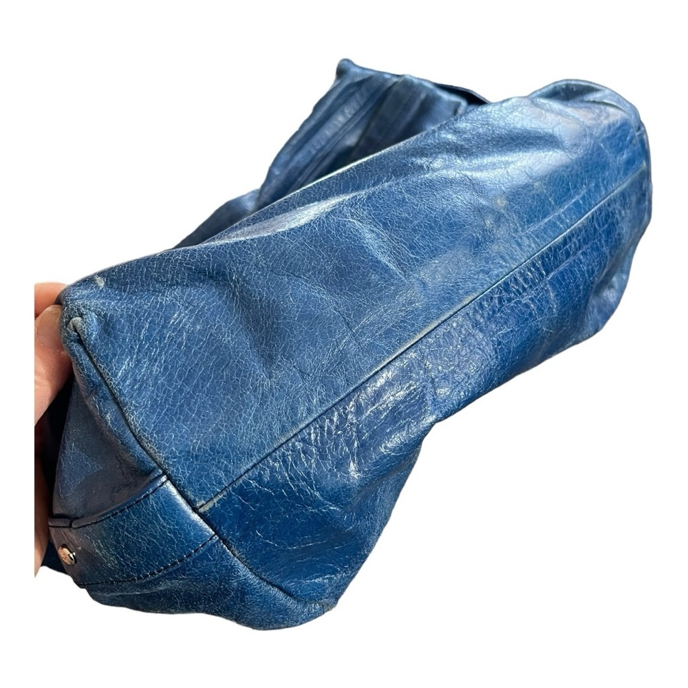 Tre Vero Vintage Shoulder Bag, Blue With Floral I… - image 2